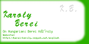 karoly berei business card